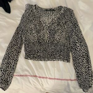 Zara Blouse Cheetah Print